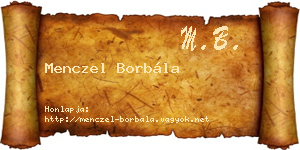 Menczel Borbála névjegykártya